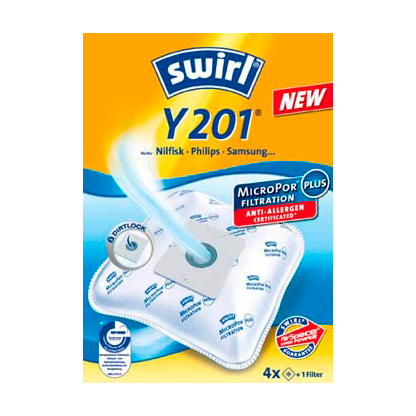 Artikelbild für 4 swirl® MicroPor Filtration Y 201 Staubsaugerbeutel, Artikelnummer 338599