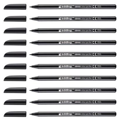 Artikelbild 2 für edding 1200 Filzstifte schwarz, 10 St., Artikelnummer 311084