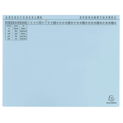 Artikelbild 17 für 25 Exacompta Hängehefter Exaflex Karton hellblau 1 x Amtsheftung / kaufmännische Heftung, Artikelnummer 111308