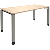 Artikelbild 1 für fm Sidney höhenverstellbarer Schreibtisch akazie rechteckig, 4-Fuß-Gestell Quadratrohr silber 160,0 x 80,0 cm, Artikelnummer 135883