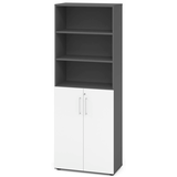 Artikelbild 1 für HAMMERBACHER Regalschrank Mirakel, V968T3/G/W/BS grafit, weiß 80,0 x 42,0 x 215,6 cm, Artikelnummer 999868