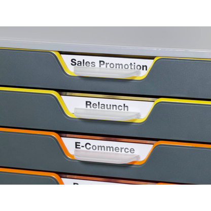 Artikelbild 6 für DURABLE Schubladenbox VARICOLOR® dunkelgrau mit bunten Farblinien 761027, DIN A4 mit 10 Schubladen, Artikelnummer 113993