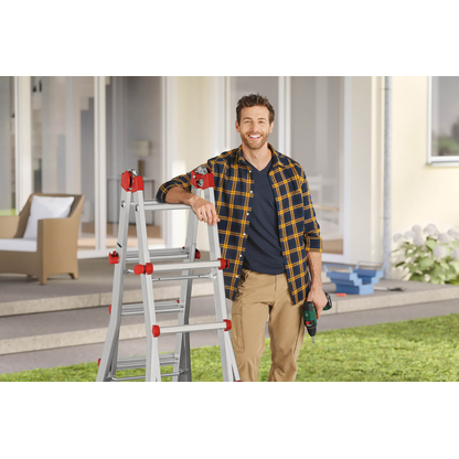 Artikelbild 5 für Hailo Gelenkleiter M80 silber 4x 5 Sprossen, H: 141,0 cm, Artikelnummer 729154