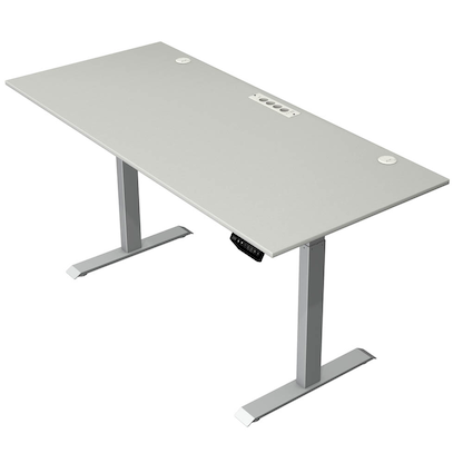 Artikelbild für Kerkmann Move 1 plus elektrisch höhenverstellbarer Schreibtisch lichtgrau rechteckig, T-Fuß-Gestell grau 180,0 x 80,0 cm, Artikelnummer 510224