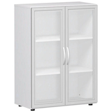 Artikelbild 1 für geramöbel Aktenschrank Flex, S-383802-GTW weiß, Acrylglas satiniert 2 Fachböden 80,0 x 42,0 x 110,4 cm, Artikelnummer 876084