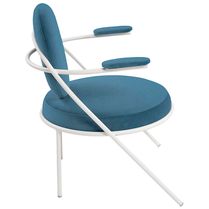 Artikelbild 2 für meet powered by PAPERFLOW Sessel SATURNE blau weiß Kunstleder, 1 St., Artikelnummer 231401