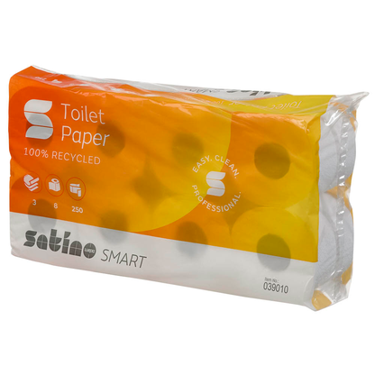 Artikelbild 2 für Satino Toilettenpapier SMART 3-lagig Recyclingpapier, 8 Rollen, Artikelnummer 303709