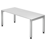 Artikelbild 1 für HAMMERBACHER JS19 höhenverstellbarer Schreibtisch weiß rechteckig, 4-Fuß-Gestell silber 180,0 x 80,0 cm, Artikelnummer 864189