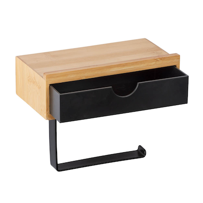 Artikelbild 6 für WENKO Toilettenpapierhalter mit Ablage Bambusa braun, schwarz, Artikelnummer 814321