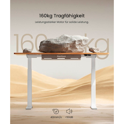 Artikelbild 2 für FlexiSpot E7 Pro elektrisch höhenverstellbares Schreibtischgestell weiß ohne Tischplatte, C-Fuß-Gestell weiß 110,0 - 190,0 x 68,0 cm, Artikelnummer 656649