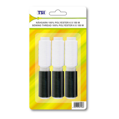 Artikelbild 8 für TSI Nähgarn-Set matt schwarz/weiß 0,8 mm x 6x 150,0 m, Artikelnummer 536678