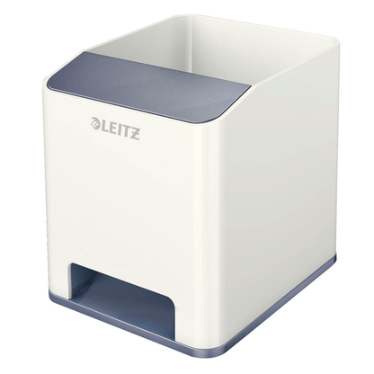 Artikelbild 2 für AKTION: LEITZ Stiftehalter WOW Duo Colour perlweiß/grau Polystyrol 2 Fächer 9,0 x 10,1 x 10,0 cm mit Prämie nach Registrierung, Artikelnummer 313561