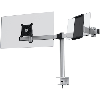 Artikelbild 1 für DURABLE Monitor-Halterung 508723 silber für 1 Monitor und 1 Tablet, Tischklemme, Artikelnummer 202533