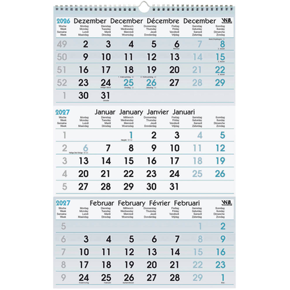 Artikelbild 2 für 3 3-Monats-Wandkalender 2026, Artikelnummer 550329