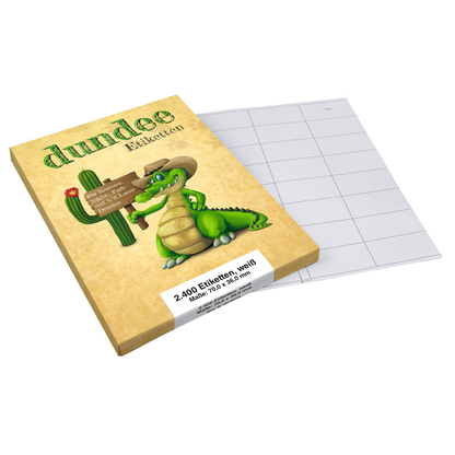 Artikelbild für 2.400 dundee Etiketten weiß 70,0 x 36,0 mm, Artikelnummer 585087
