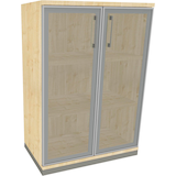 Artikelbild 1 für fm Aktenschrank Oldenburg, 4260429768059 königsahorn, Acrylglas satiniert 2 Fachböden 80,0 x 44,2 x 113,3 cm, Artikelnummer 372272