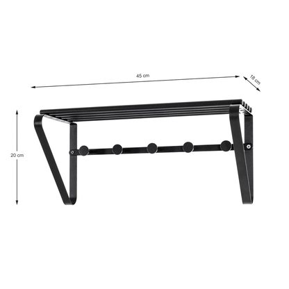 Artikelbild 3 für HAKU Möbel Wandgarderobe 19557 schwarz Metall 5 Haken 45,0 x 20,0 cm, Artikelnummer 136683