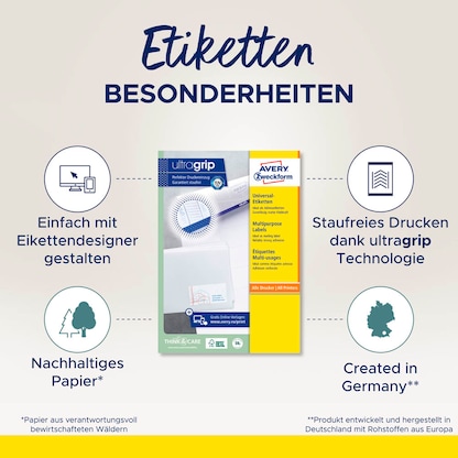 Artikelbild 5 für 2.400 AVERY Zweckform Etiketten 3475 weiß 70,0 x 36,0 mm, Artikelnummer 642280