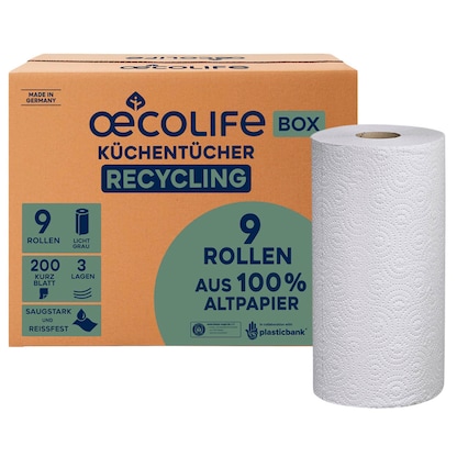Artikelbild 5 für FRIPA Küchenrollen OECOLIFE 3-lagig, 9 Rollen, Artikelnummer 513178