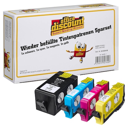 Artikelbild 10 für office discount schwarz, cyan, magenta, gelb Druckerpatronen kompatibel zu HP 934XL/935XL (X4E14AE), 4er-Set, Artikelnummer 545329