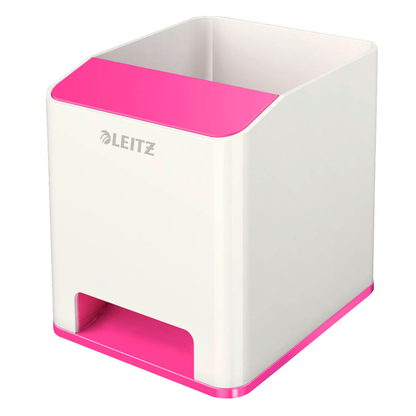 Artikelbild 2 für AKTION: LEITZ Stiftehalter WOW Duo Colour perlweiß/pink Polystyrol 2 Fächer 9,0 x 10,1 x 10,0 cm mit Prämie nach Registrierung, Artikelnummer 313573
