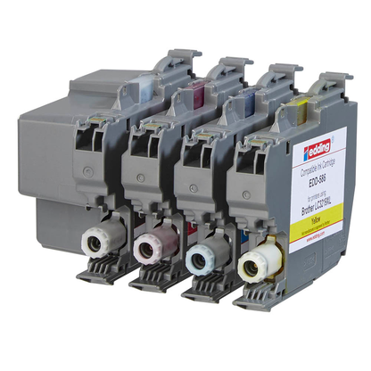 Artikelbild 4 für edding EDD-587 schwarz, cyan, magenta, gelb Druckerpatronen kompatibel zu brother LC-3219XLBK/C/M/Y, 4er-Set, Artikelnummer 346087