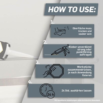 Artikelbild 3 für Pattex Kleben statt Bohren Kristallklar Montagekleber 290,0 g, Artikelnummer 724706