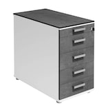 Artikelbild 1 für röhr Imperia Standcontainer weiß, quarzit 5 Auszüge 43,3 x 80,0 x 72,0 - 78,0 cm, Artikelnummer 185991