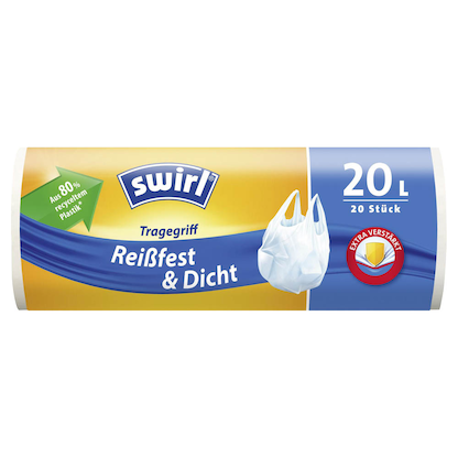 Artikelbild 2 für swirl® Müllbeutel Reißfest & Dicht 2282 20,0 l weiß, 20 St., Artikelnummer 665673