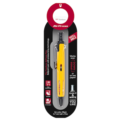 Artikelbild 2 für Tombow Kugelschreiber Airpress Pen gelb, Schreibfarbe: schwarz, 1 St., Artikelnummer 125247