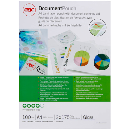 Artikelbild 8 für 100 GBC Laminierfolien glänzend für A4 175 micron, Artikelnummer 491917