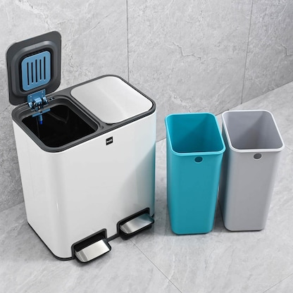 Artikelbild 2 für helit the classy Mülltrenner 2x 12 l weiß, Artikelnummer 223499