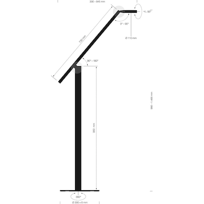 Artikelbild 2 für LUCTRA® by DURABLE FLOOR LITE LED-Schreibtischlampe schwarz 12 W, Artikelnummer 625649