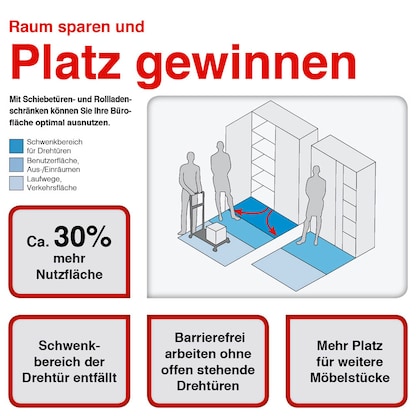 Artikelbild 6 für CP Aufsatz-Schiebetürenschrank C 2000 Acurado, 2045-00 S10084 lichtgrau 1 Fachboden 120,0 x 40,0 x 79,0 cm, Artikelnummer 303560