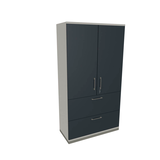 Artikelbild 1 für fm Aktenschrank Oldenburg, 4260649684764 weiß, lavagrau 2 Fachböden 100,0 x 44,2 x 186,9 cm, Artikelnummer 408944