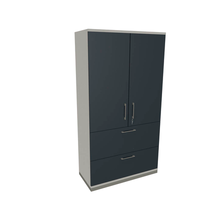 Artikelbild 22 für fm Aktenschrank Oldenburg, 4260649684764 weiß, lavagrau 2 Fachböden 100,0 x 44,2 x 186,9 cm, Artikelnummer 408944