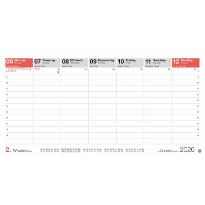 Artikelbild 6 für Heye Tischquerkalender Wochenplanung 2026, Artikelnummer 551071