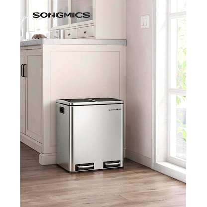 Artikelbild 2 für SONGMICS Mülltrenner 2 x 15,0 l edelstahl, Artikelnummer 291579