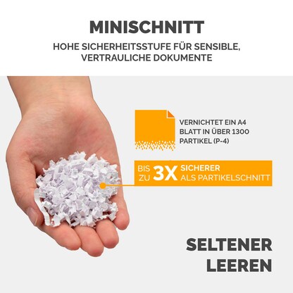 Artikelbild 18 für AKTION: Fellowes AutoMax 90M Aktenvernichter mit Partikelschnitt P-4, 4 x 12 mm, bis 90 Blatt, schwarz, Artikelnummer 165508