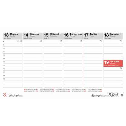 Artikelbild 7 für Heye Tischquerkalender Wochenplanung 2026, Artikelnummer 551067