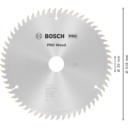 Artikelbild 3 für AKTION: BOSCH Optiline Wood Kreissägeblatt 216,0 mm, 60 Zähne mit Prämie nach Registrierung, Artikelnummer 452902