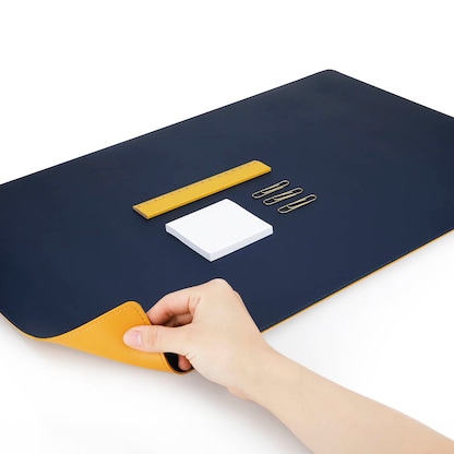 Artikelbild 2 für sax design Schreibtischunterlage blau/gelb Kunstleder 90,0 x 45,0 cm, 1 St., Artikelnummer 517217