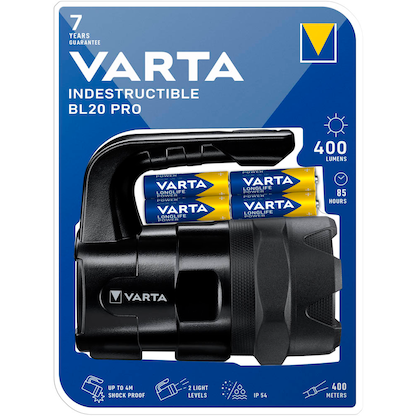Artikelbild 3 für VARTA INDESTRUCTIBLE BL20 Pro LED Handscheinwerfer schwarz 15,0 cm, 400 Lumen, 4 W, Artikelnummer 292674