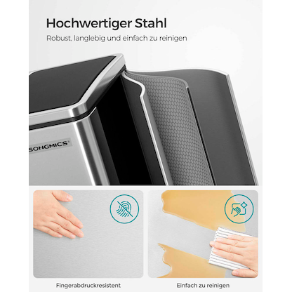 Artikelbild 4 für SONGMICS Mülltrenner 2 x 15,0 l edelstahl, Artikelnummer 291579