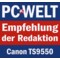 Empfehlungssiegel PC WELT: Redaktion empfiehlt Canon TS9550.