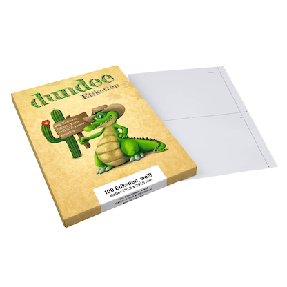Artikelbild für 100 dundee Etiketten weiß 210,0 x 297,0 mm, Artikelnummer 585164