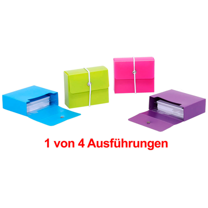 Artikelbild 2 für M&M Karteikasten DIN A8 grün, rot, blau, violett mit Deckel, Artikelnummer 647448