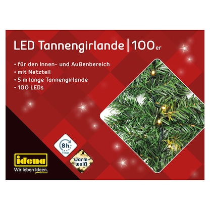 Artikelbild 11 für Idena Tannengirlande 100er LED Lichterkette grün 5,0 m, Artikelnummer 761854