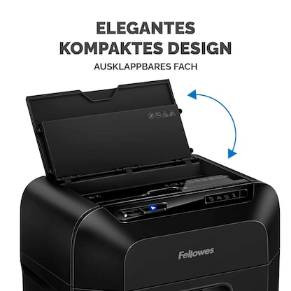Artikelbild 19 für AKTION: Fellowes AutoMax 90M Aktenvernichter mit Partikelschnitt P-4, 4 x 12 mm, bis 90 Blatt, schwarz, Artikelnummer 165508