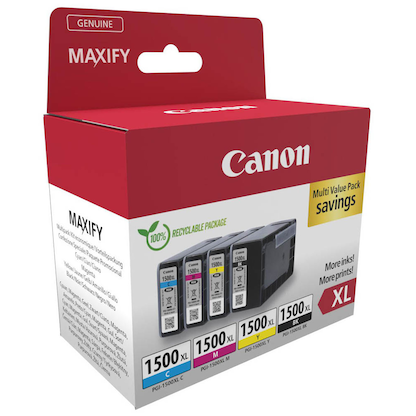 Artikelbild 2 für Canon PGI-1500 XL BK/C/M/Y schwarz, cyan, magenta, gelb Druckerpatronen, 4er-Set, Artikelnummer 207409